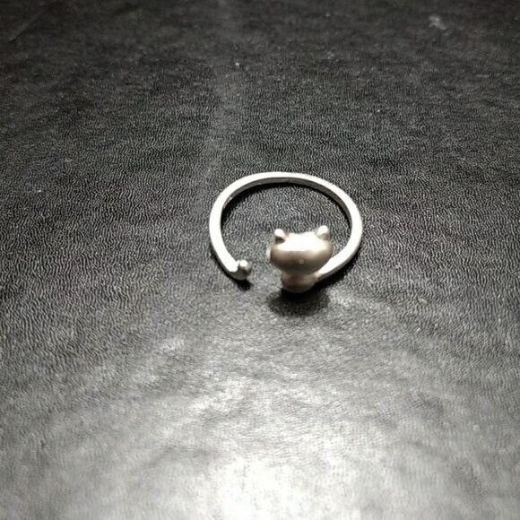 *Sale* Adorable sterling silver kitty cat ring - Picture 2 of 7